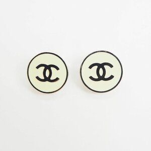 CHANEL Authentic White Earrings